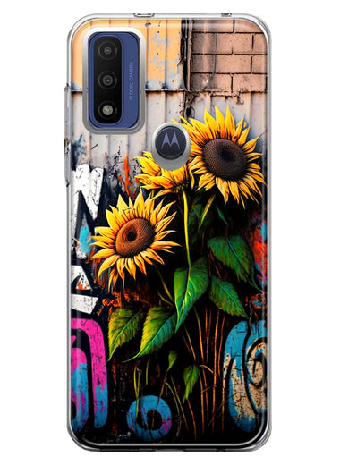 Motorola Moto G Play 2023 Sunflowers Graffiti Painting Art Hybrid Protective Phone Case Cover