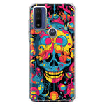 Motorola Moto G Pure 2021 G Power 2022 Psychedelic Trippy Death Skull Pop Art Hybrid Protective Phone Case Cover