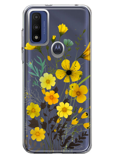 Motorola Moto G Pure G Power 2022 Yellow Summer Flowers Floral Hybrid Protective Phone Case Cover