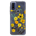 Motorola Moto G Pure G Power 2022 Yellow Summer Flowers Floral Hybrid Protective Phone Case Cover