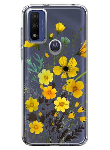 Motorola Moto G Play 2023 Yellow Summer Flowers Floral Hybrid Protective Phone Case Cover