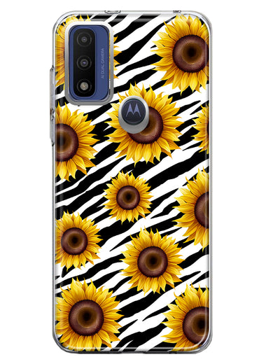 Motorola Moto G Pure White Zebra Sunflowers Polkadots Double Layer Phone Case Cover