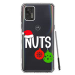 Motorola Moto G Stylus 4G 2021 Christmas Funny Couples Chest Nuts Ornaments Hybrid Protective Phone Case Cover