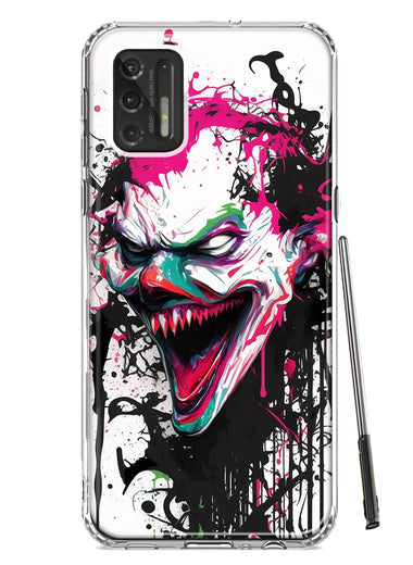 Motorola Moto G Stylus 4G 2021 Evil Joker Face Painting Graffiti Hybrid Protective Phone Case Cover