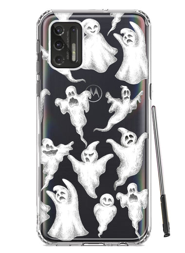 Motorola Moto G Stylus 4G 2021 Cute Halloween Spooky Floating Ghosts Horror Scary Hybrid Protective Phone Case Cover
