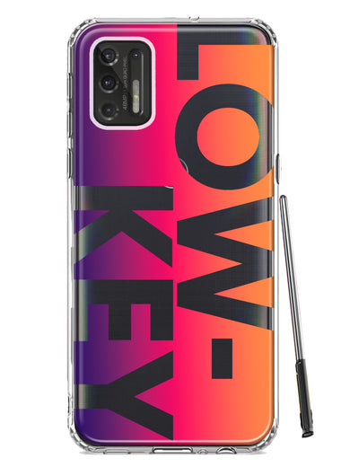 Motorola Moto G Stylus 4G 2021 Purple Pink Orange Clear Funny Text Quote Low Key Hybrid Protective Phone Case Cover