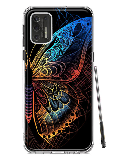 Motorola Moto G Stylus 4G 2021 Mandala Geometry Abstract Butterfly Pattern Hybrid Protective Phone Case Cover