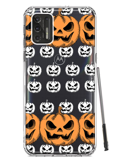 Motorola Moto G Stylus 4G 2021 Halloween Spooky Horror Scary Jack O Lantern Pumpkins Hybrid Protective Phone Case Cover