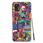 Motorola Moto G Stylus 4G 2021 Psychedelic Trippy Happy Aliens Characters Hybrid Protective Phone Case Cover