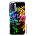 Motorola Moto G Stylus 5G 2022 Neon Rainbow Swag Tiger Hybrid Protective Phone Case Cover