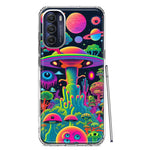 Motorola Moto G Stylus 5G 2022 Neon Rainbow Psychedelic UFO Alien Planet Hybrid Protective Phone Case Cover