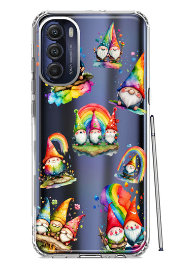 Motorola Moto G Stylus 5G 2022 Colorful Neon Glow Rainbow Gnomes Painting Hybrid Protective Phone Case Cover
