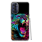 Motorola Moto G Stylus 5G 2022 Neon Rainbow Glow Colorful Leopard Hybrid Protective Phone Case Cover