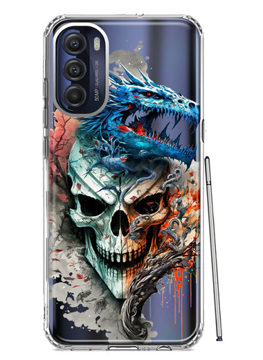 Motorola Moto G Stylus 4G 2022 Fantasy Blue Dragon Dream Skull Double Layer Phone Case Cover