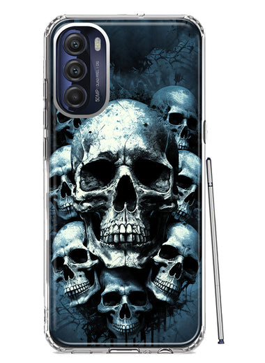 Motorola Moto G Stylus 5G 2022 Graveyard Death Dream Skulls Double Layer Phone Case Cover