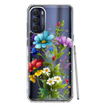 Motorola Moto G Stylus 5G 2022 Purple Yellow Red Spring Flowers Floral Hybrid Protective Phone Case Cover