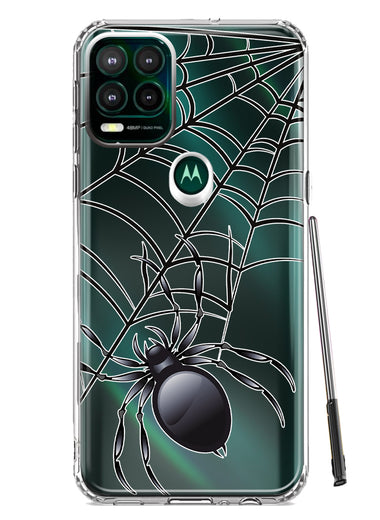 Motorola Moto G Stylus 5G 2021 Creepy Black Spider Web Halloween Horror Spooky Hybrid Protective Phone Case Cover