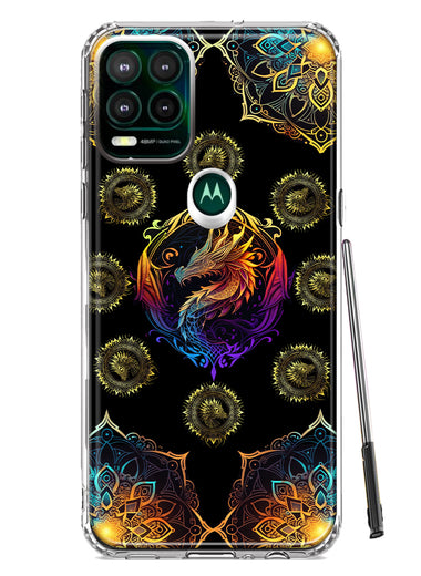 Motorola Moto G Stylus 5G 2021 Mandala Geometry Abstract Dragon Pattern Hybrid Protective Phone Case Cover