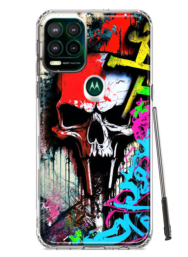 Motorola Moto G Stylus 5G 2021 Skull Face Graffiti Painting Art Hybrid Protective Phone Case Cover