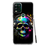 Motorola Moto G Stylus 5G 2021 Fantasy Skull Headphone Colorful Pop Art Hybrid Protective Phone Case Cover