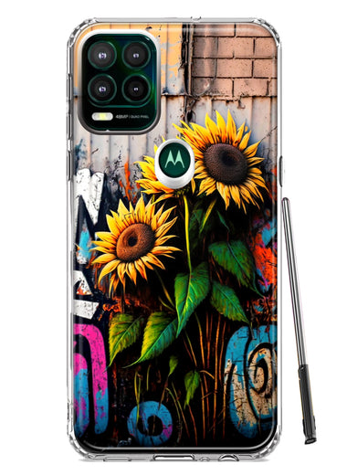 Motorola Moto G Stylus 5G 2021 Sunflowers Graffiti Painting Art Hybrid Protective Phone Case Cover