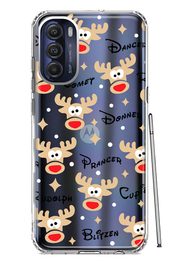 Motorola Moto G Stylus 4G 2022 Red Nose Reindeer Christmas Winter Holiday Hybrid Protective Phone Case Cover
