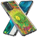 Motorola Moto G Stylus 5G 2023 Love Softball Girls Glove Green Tie Dye Swirl Paint Hybrid Protective Phone Case Cover