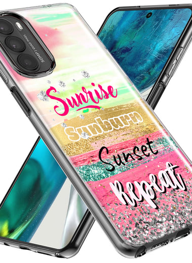 Motorola Moto G Stylus 5G 2023 Summer Brush Strokes Sunrise Sunburn Sunset Repeat Hybrid Protective Phone Case Cover