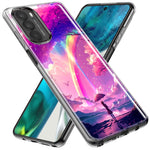 Motorola Moto One 5G Kawaii Manga Pink Cherry Blossom Japanese Rainbow Girl Hybrid Protective Phone Case Cover