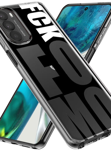 Motorola Moto G Stylus 5G 2023 Black Clear Funny Text Quote Fckfomo Hybrid Protective Phone Case Cover