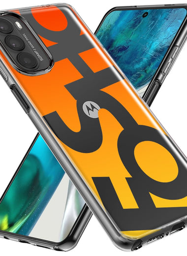 Motorola Moto G Stylus 5G 2023 Orange Yellow Clear Funny Text Quote Fosho Hybrid Protective Phone Case Cover
