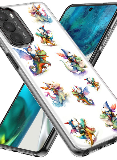 Motorola Moto G Stylus 5G 2023 Cute Fairy Cartoon Gnomes Dragons Monsters Hybrid Protective Phone Case Cover