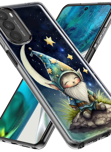 Motorola Moto G Stylus 5G 2023 Stars Moon Starry Night Space Gnome Hybrid Protective Phone Case Cover
