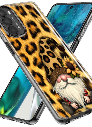 Motorola Moto G Stylus 5G 2023 Gnome Sunflower Leopard Hybrid Protective Phone Case Cover