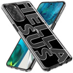 Motorola Moto One 5G Black Clear Funny Text Quote Hella Sus Hybrid Protective Phone Case Cover