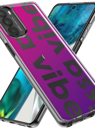 Motorola Moto G Stylus 5G 2023 Purple Clear Funny Text Quote Issa Vibe Hybrid Protective Phone Case Cover
