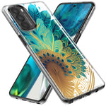 Motorola G Power 2020 Mandala Geometry Abstract Peacock Feather Pattern Hybrid Protective Phone Case Cover