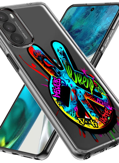 Motorola Moto G Stylus 5G 2023 Peace Graffiti Painting Art Hybrid Protective Phone Case Cover