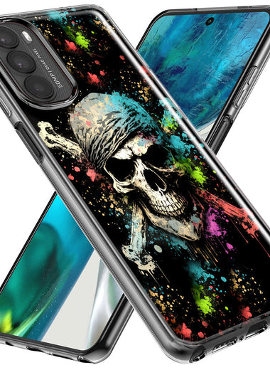 Motorola Moto G Stylus 5G 2023 Fantasy Paint Splash Pirate Skull Hybrid Protective Phone Case Cover