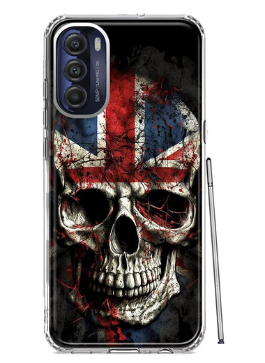 Motorola Moto G Stylus 5G 2022 British UK Flag Skull Hybrid Protective Phone Case Cover