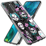 Motorola G Power 2020 Roses Halloween Spooky Horror Characters Spider Web Hybrid Protective Phone Case Cover