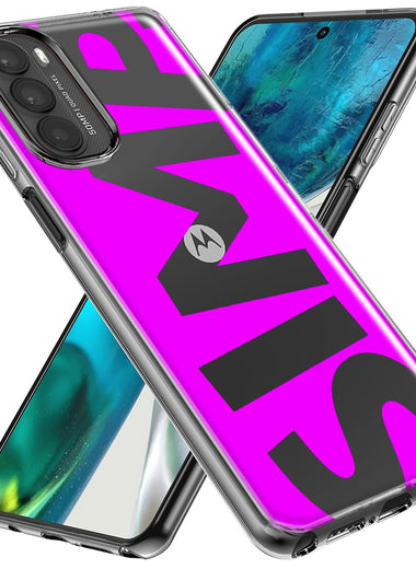 Motorola Moto G Stylus 5G 2023 Hot Pink Clear Funny Text Quote Simp Hybrid Protective Phone Case Cover