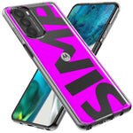 Motorola Moto One 5G Hot Pink Clear Funny Text Quote Simp Hybrid Protective Phone Case Cover
