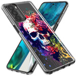 Motorola Moto One 5G Fantasy Skull Red Purple Roses Hybrid Protective Phone Case Cover