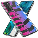 Motorola Moto One 5G Pink Blue Clear Funny Text Quote Slay Girl Hybrid Protective Phone Case Cover