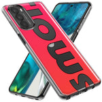 Motorola Moto One 5G Red Pink Clear Funny Text Quote Smol Hybrid Protective Phone Case Cover