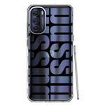 Motorola Moto G Stylus 5G 2022 Black Clear Funny Text Quote Bussin Hybrid Protective Phone Case Cover