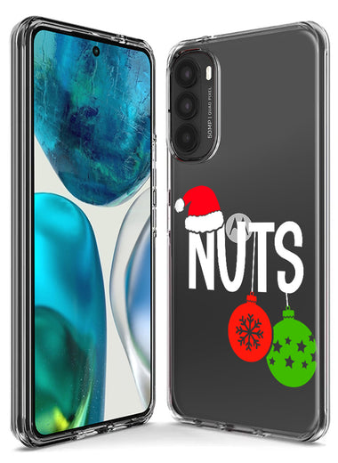 Motorola Moto One 5G Christmas Funny Couples Chest Nuts Ornaments Hybrid Protective Phone Case Cover