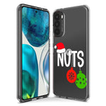 Motorola Moto One 5G Christmas Funny Couples Chest Nuts Ornaments Hybrid Protective Phone Case Cover