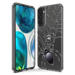 Motorola G Power 2020 Creepy Black Spider Web Halloween Horror Spooky Hybrid Protective Phone Case Cover